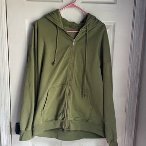 GREEN OVERSIZED ZIP UP BRANDY MELVILLE OS